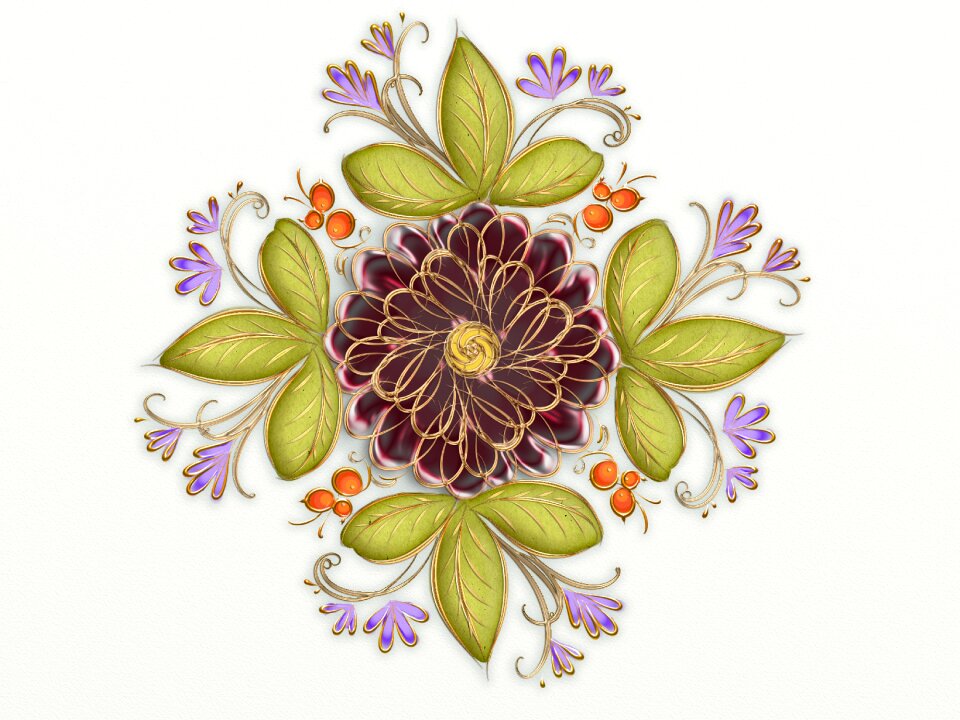 Brooch purple berry