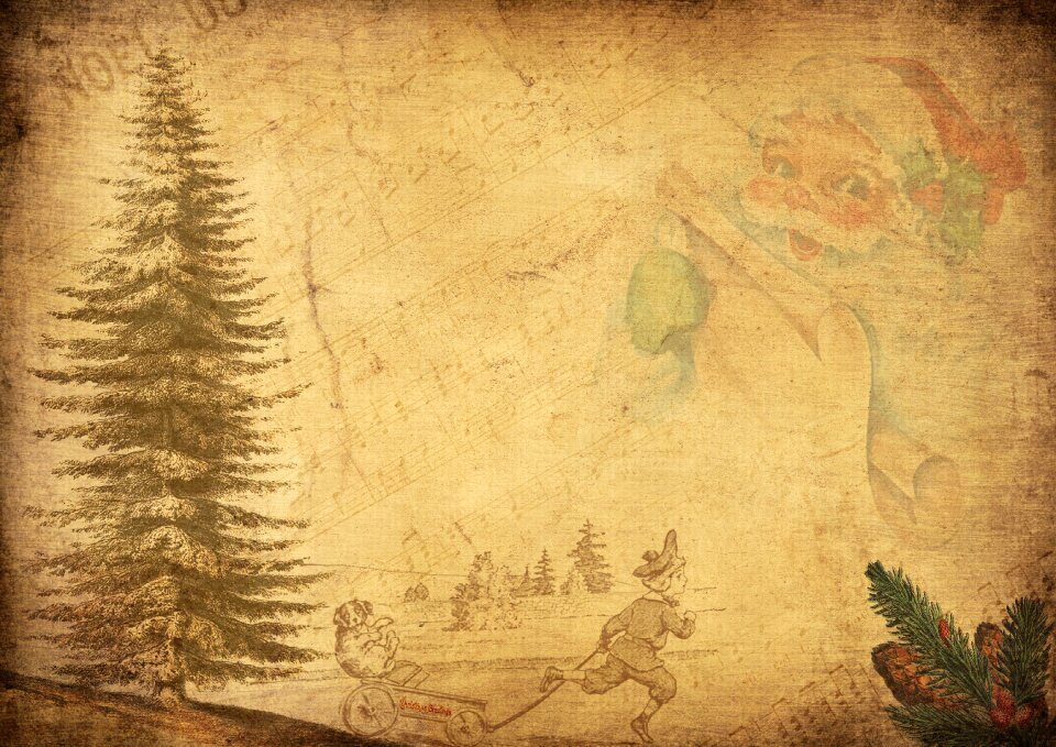 Christmas motif snow landscape old