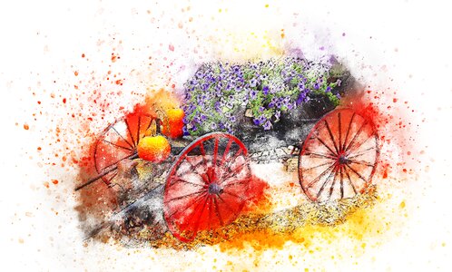 Art watercolor pumpkin