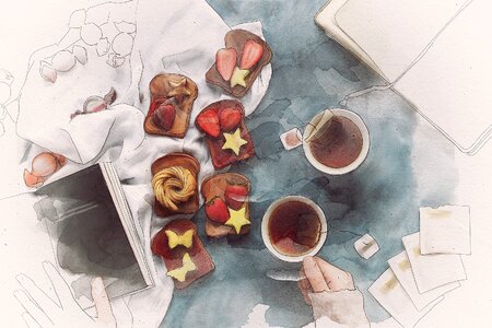 Study notebooks breakfast
