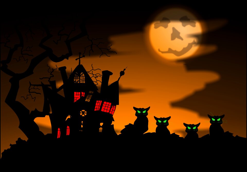 Creepy scary haunted house