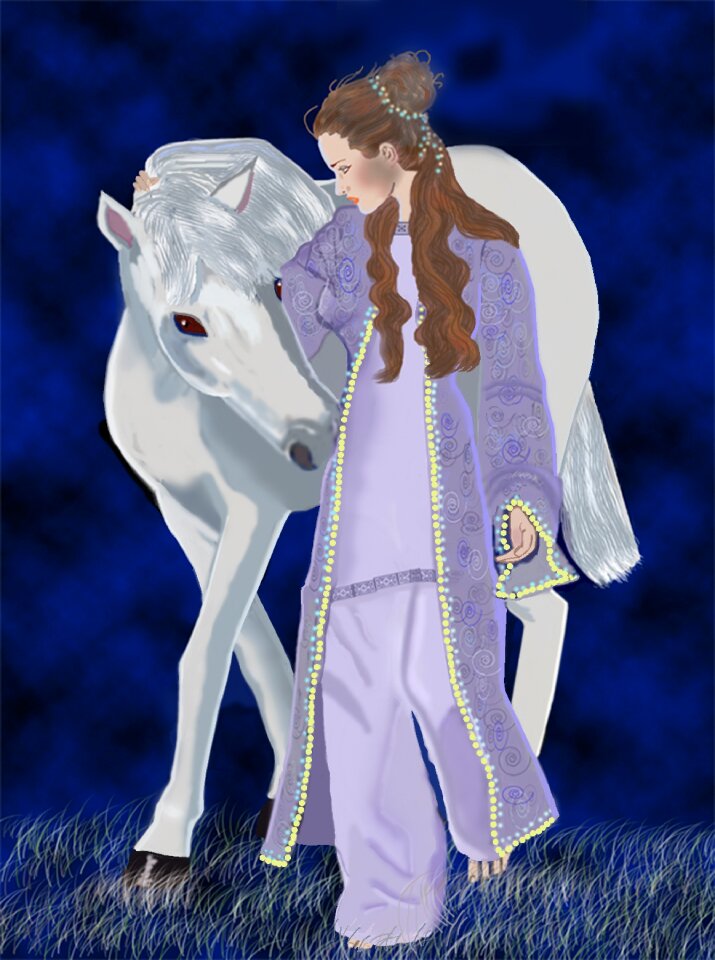 Digital art illustration blue walking Free illustrations