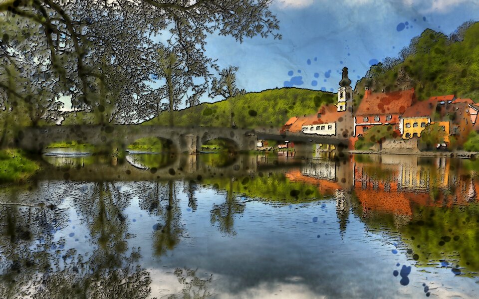 Water reflections outdoor