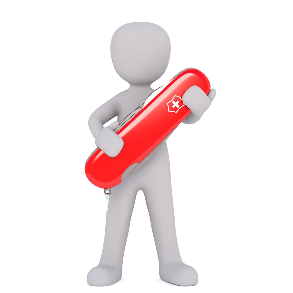 White man swiss knife knife