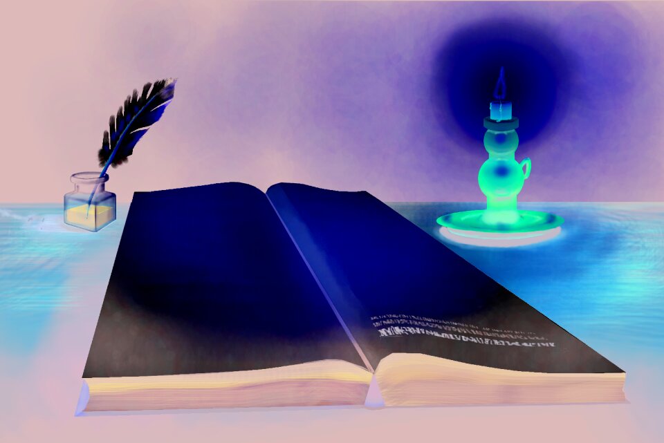 Inkwell candlestick painting