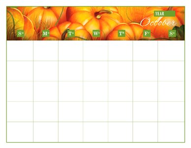 Oct schedule decorative