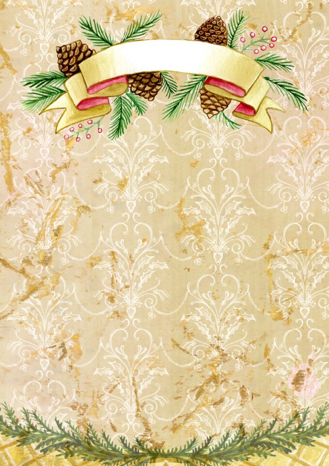 Ribbon vintage watercolor