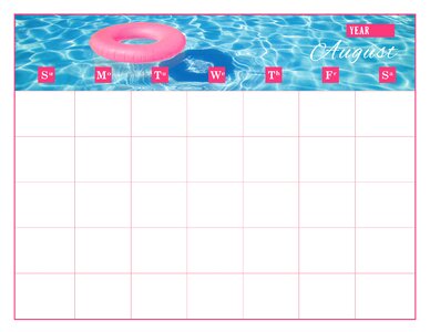 Aug schedule decorative