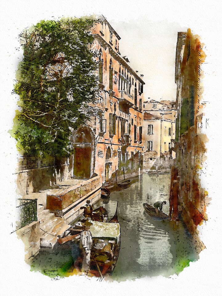 Italy gondola channel