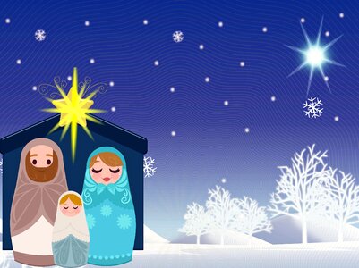 Christian manger winter