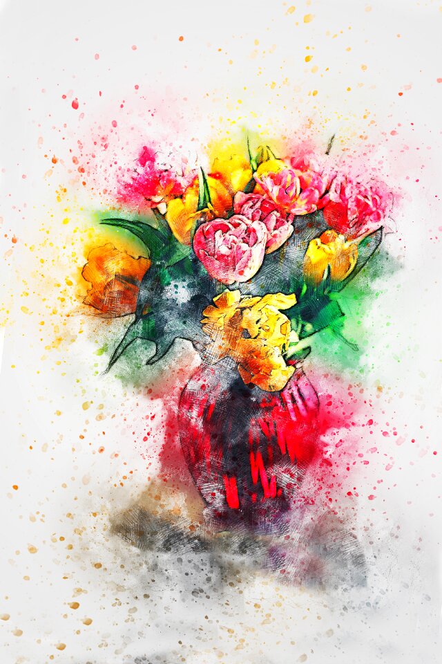 Nature watercolor vintage
