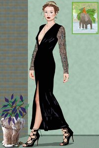 Elephant picture on wall stylish shoes gown