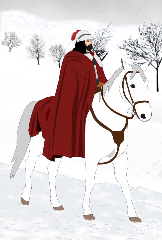 Christmas white horse