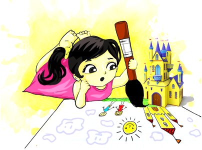 Paints girl young
