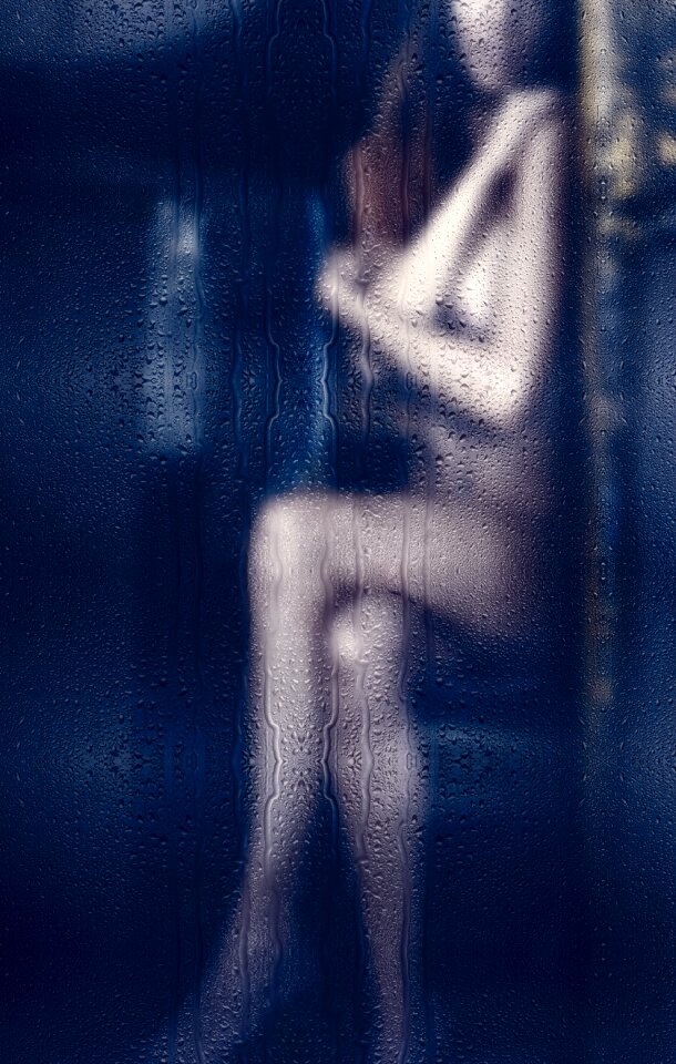 Drop of water drip wet naked