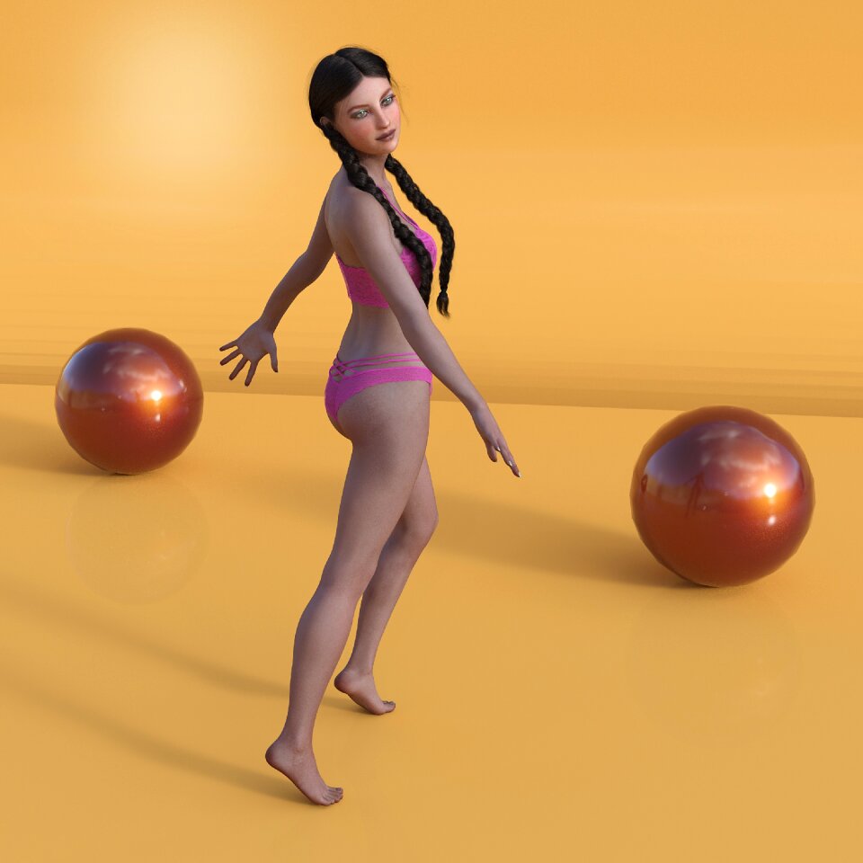 Ball fitness woman