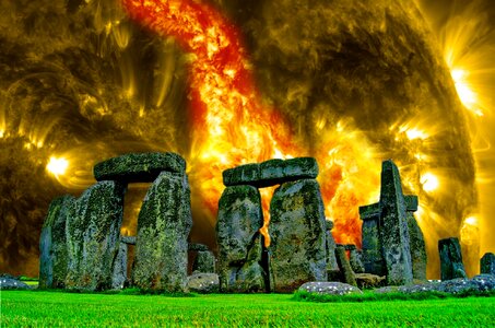 Stone ruin sun