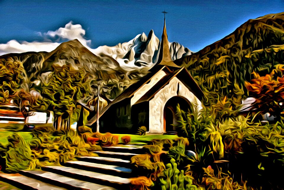 Chapel les praz village Free illustrations