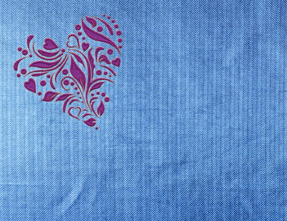 Embroidery denim ornament