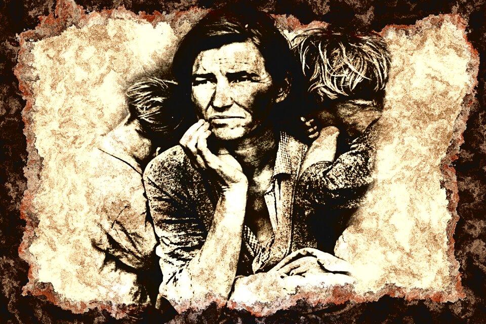 Mother thoughtful taken