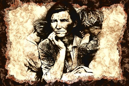 Mother thoughtful taken