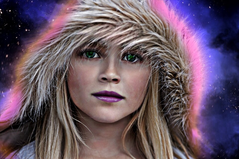 Girl blond face