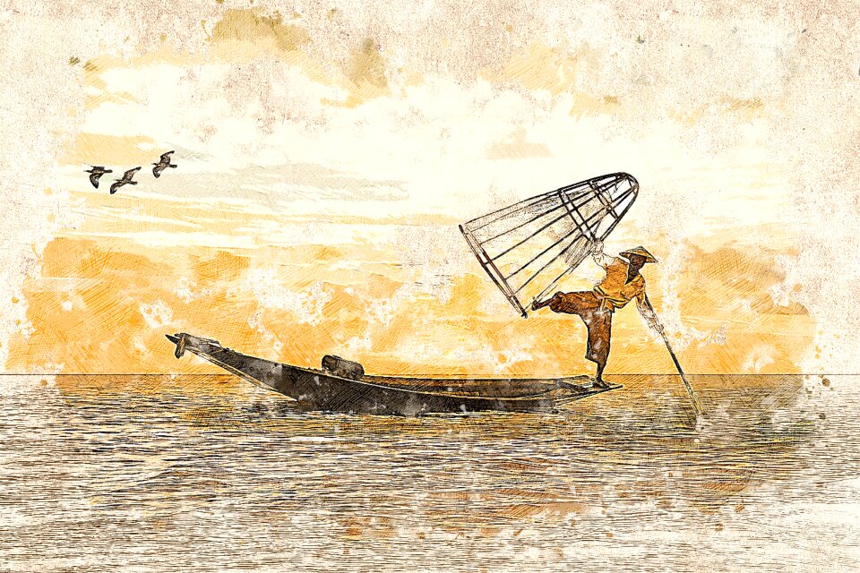 Fishing boat boot fish