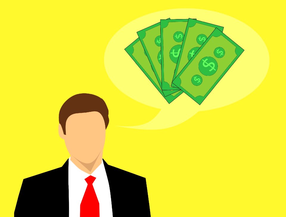 Thinking money money thought bubble