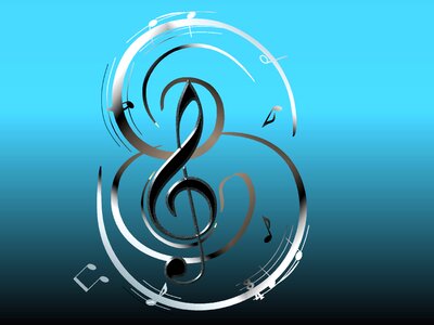 Clef turquoise music