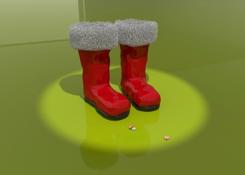 Nicholas boots christmas motif santa claus