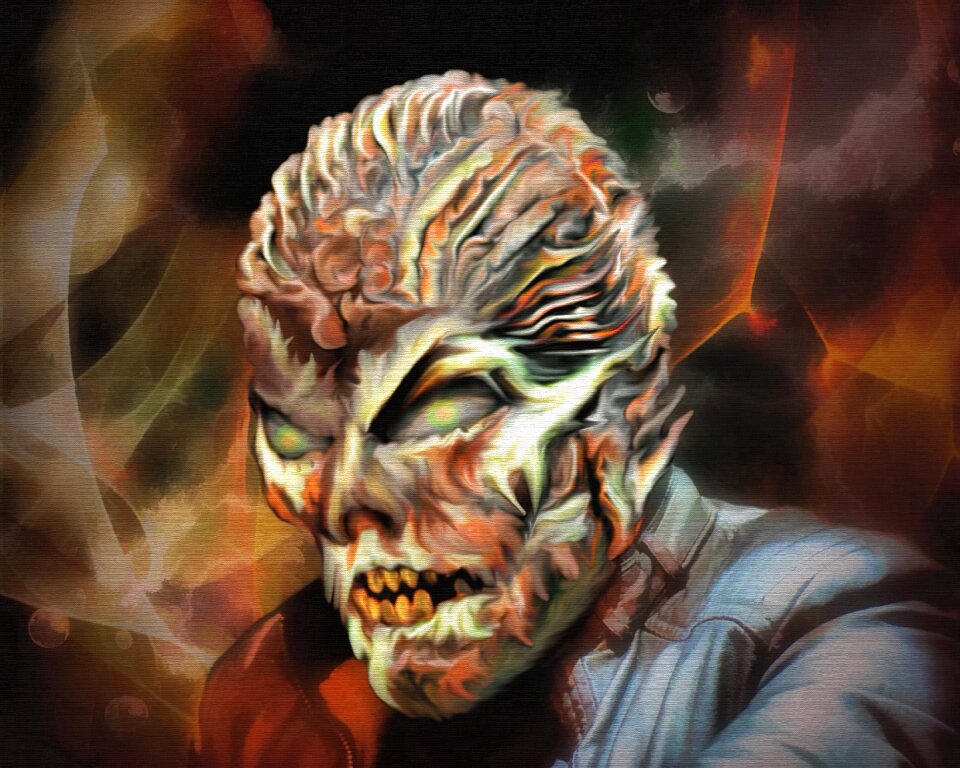Spooky evil creepy