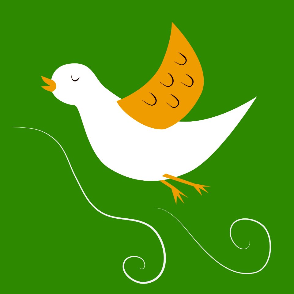 Flying green cartoon green design