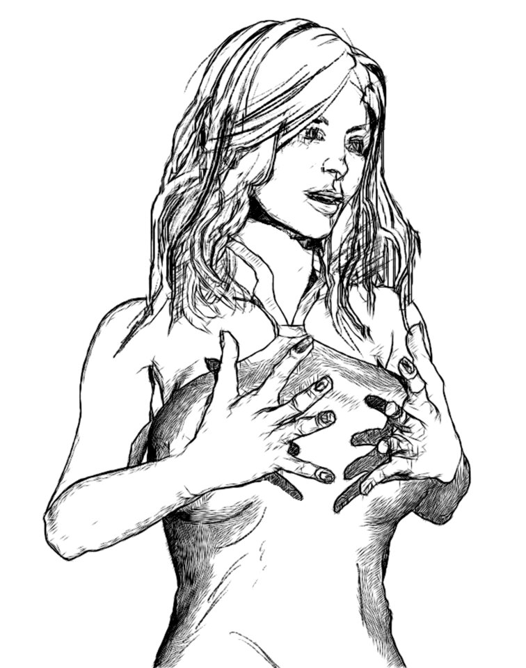 Drawing young girl
