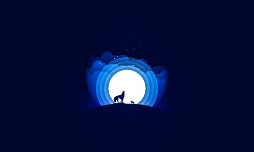 Wolf night Free illustrations