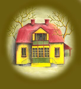 Villa yellow house Free illustrations