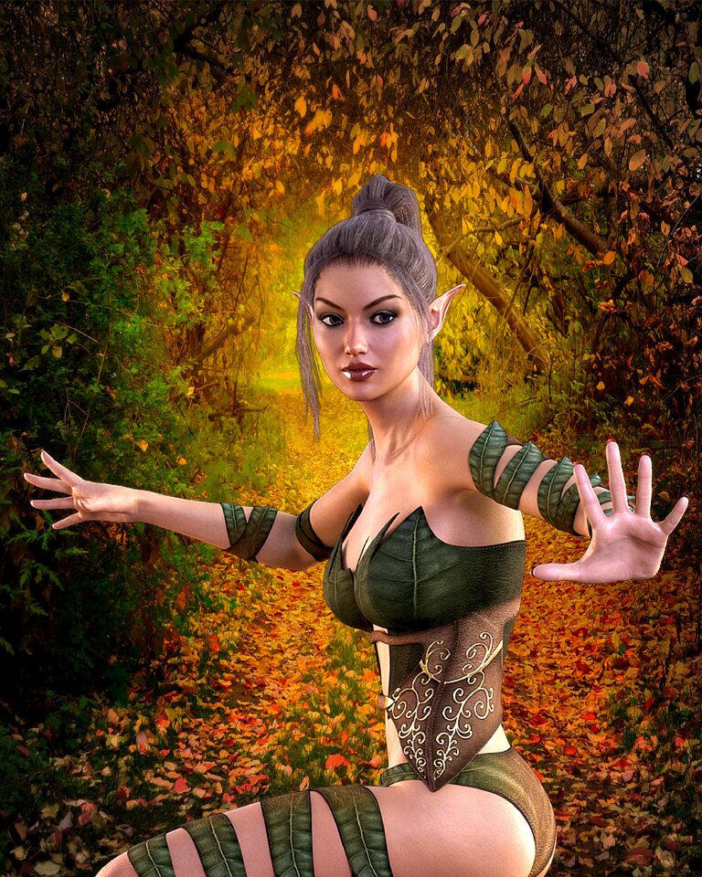Attractive elf mystical