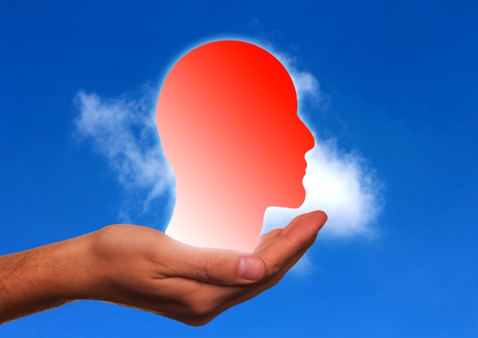 Silhouette profile presentation clouds