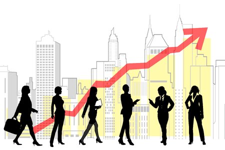 Businesswoman women's power presentation