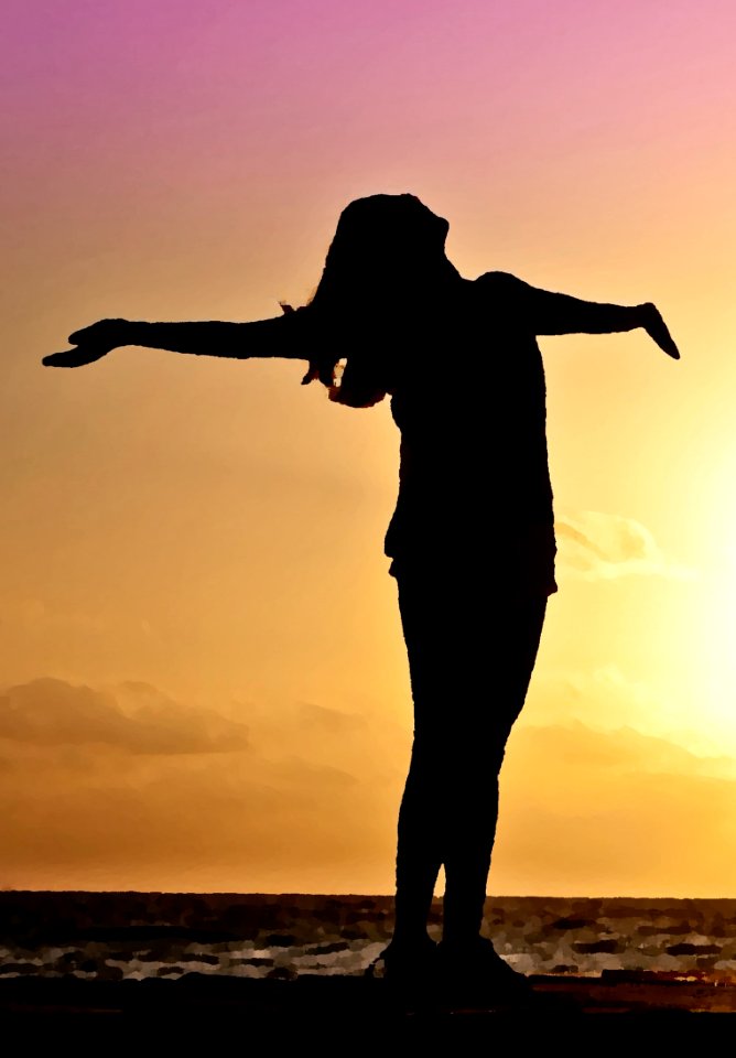 Sundown woman silhouette female