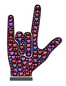 Sign language i love you hand