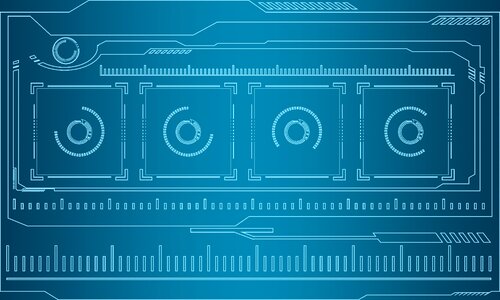 Technology design blue drawing