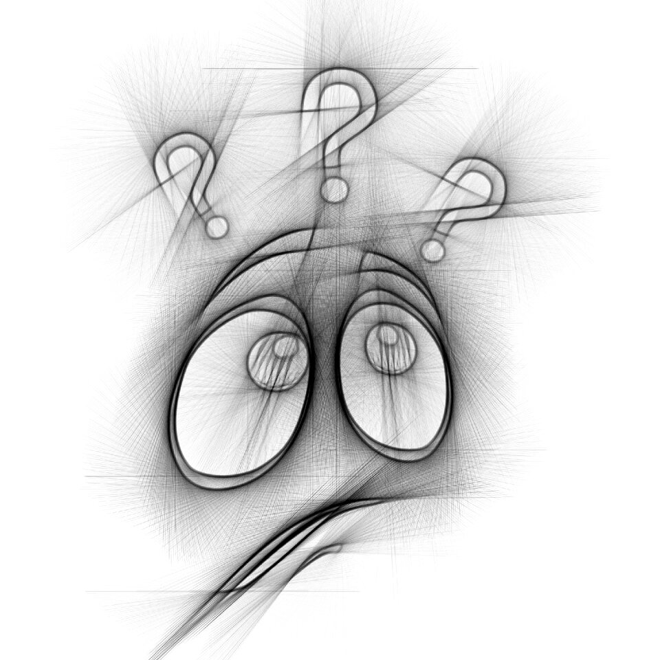 Question mark drawing pencil