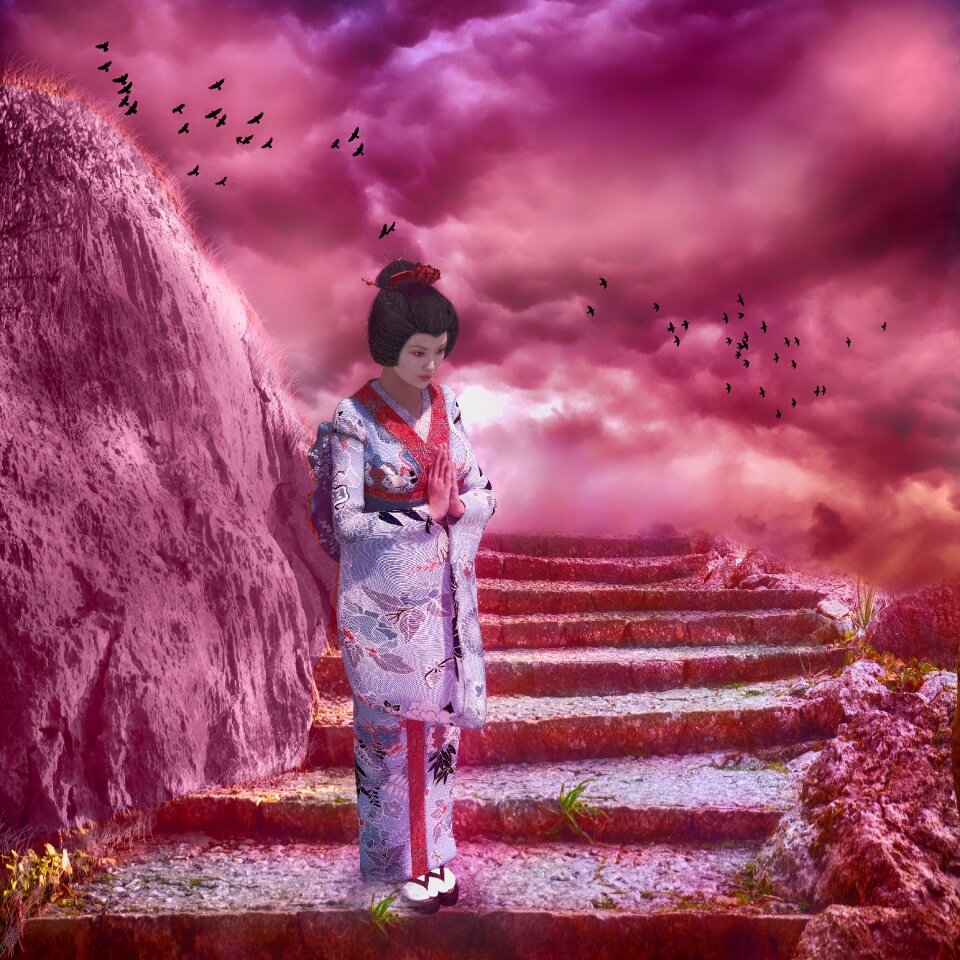 Kimono fantasy sky