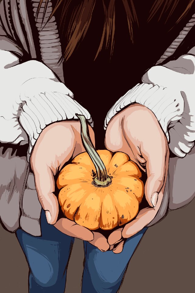 Pumpkin autumn girl