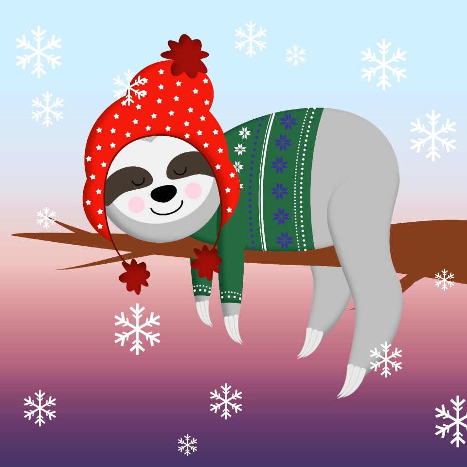 Snow sleep Free illustrations