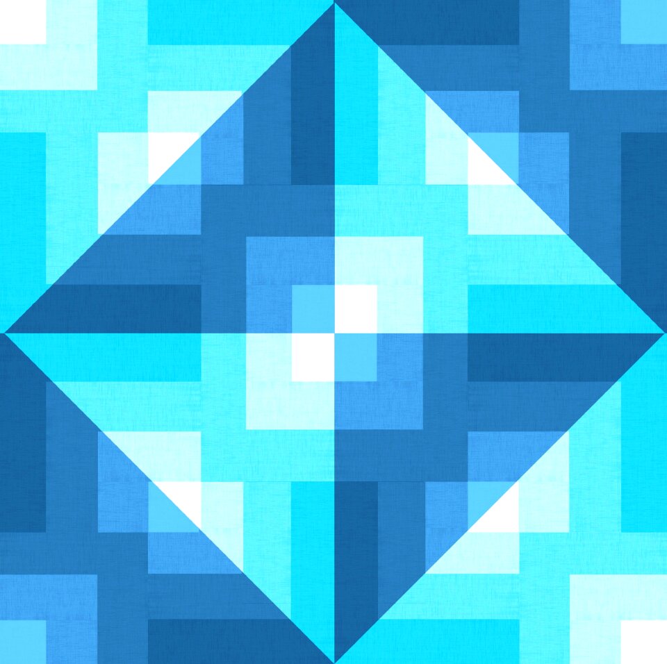 Blue patchwork geometric
