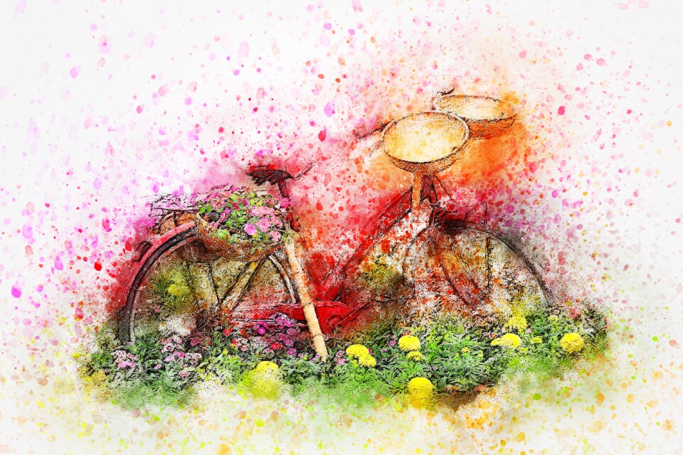 Basket art watercolor