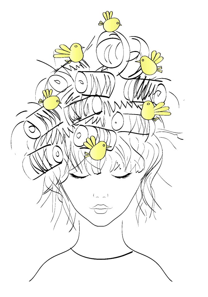 Ave flying hair
