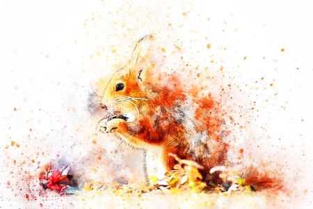 Watercolor vintage animal