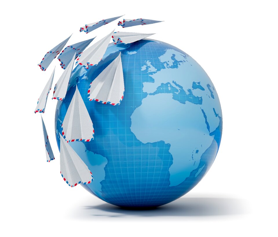 Aircraft planet globe